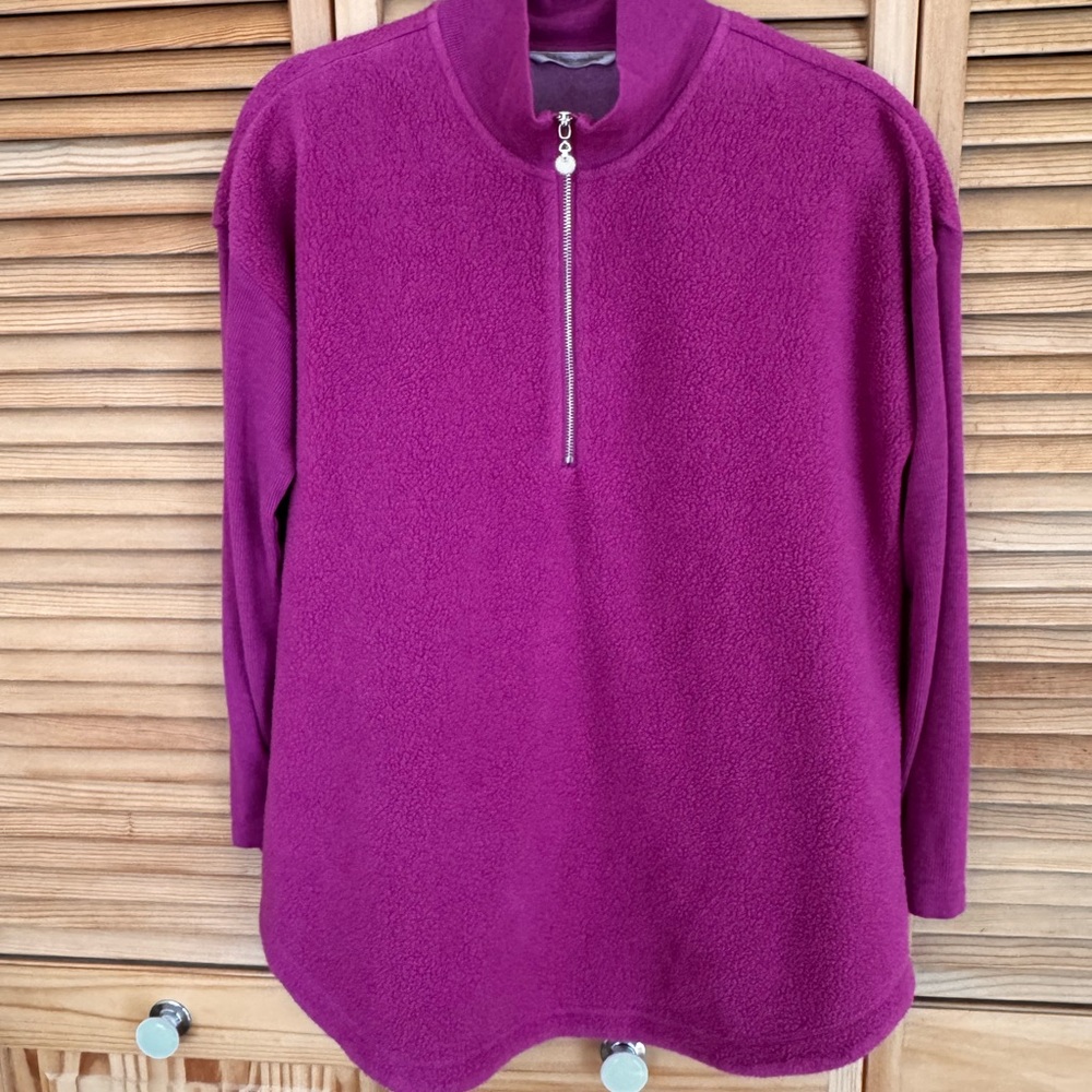 Soft Surroundings Purple Half-Zip Sweatshirt